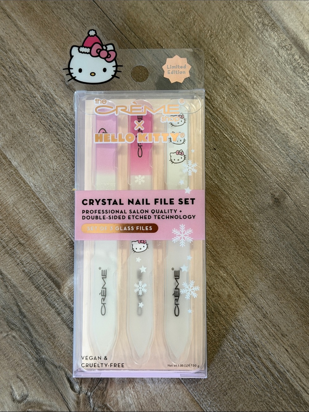 The Crème Shop x Hello Kitty Premium Crystal Nail File Set of 3 NIB | Pink